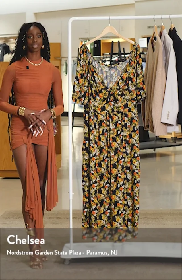 City Chic Villa Floral Tie Maxi Dress Nordstrom