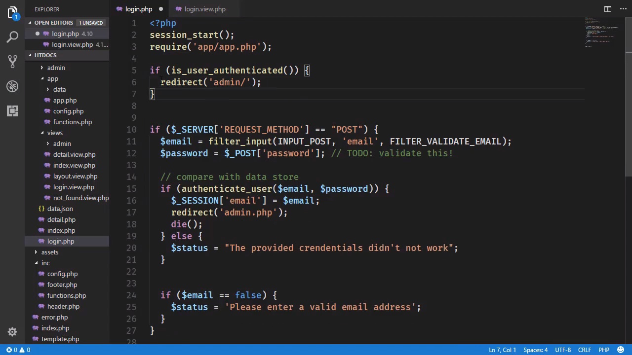 PHP Fundamentals - PHP Authentication