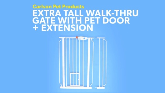 Carlson Extra Tall Walk-Thru Pet Gate With Pet Door, White