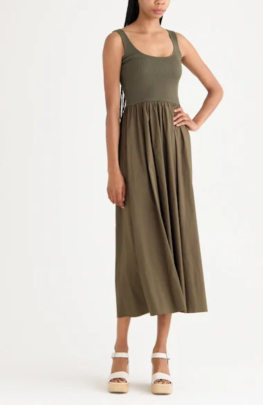 moon river ribbed bodice maxi dress Maxi & Midi Dresses Archives