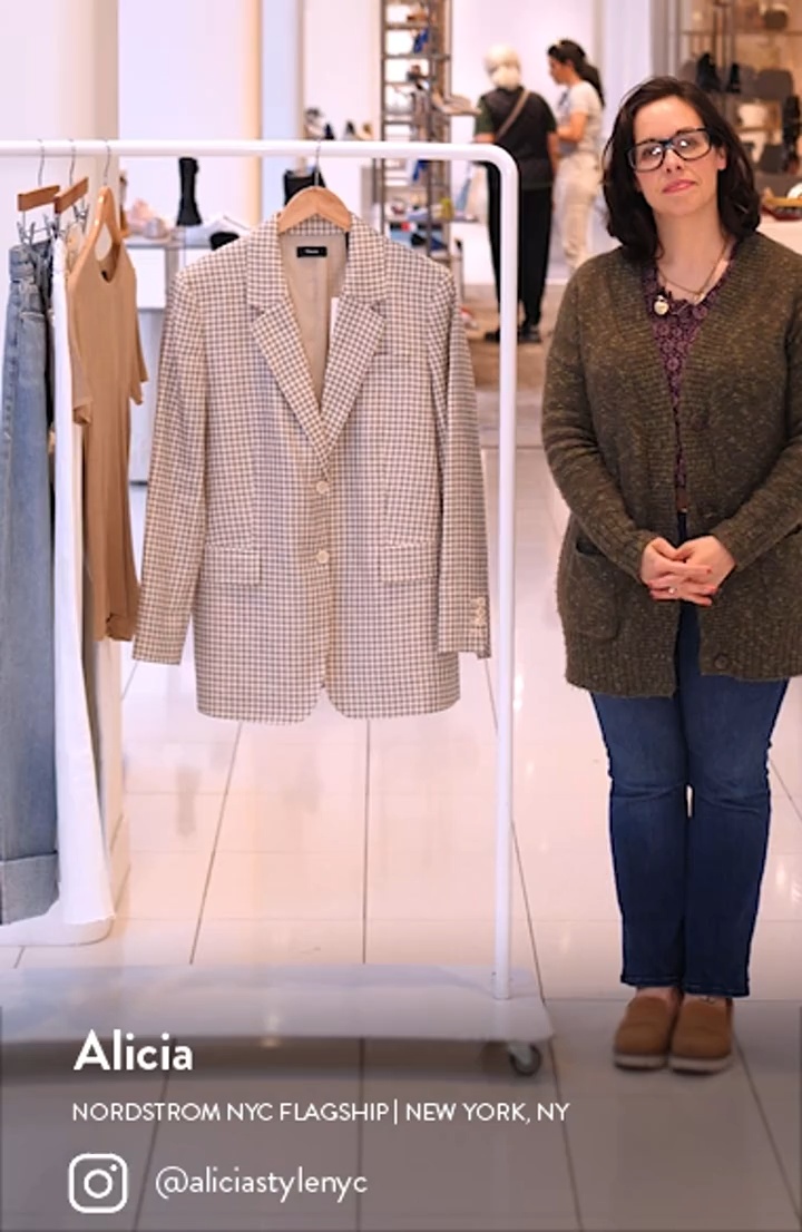 Check Linen Blend Blazer (Women) | Nordstromrack