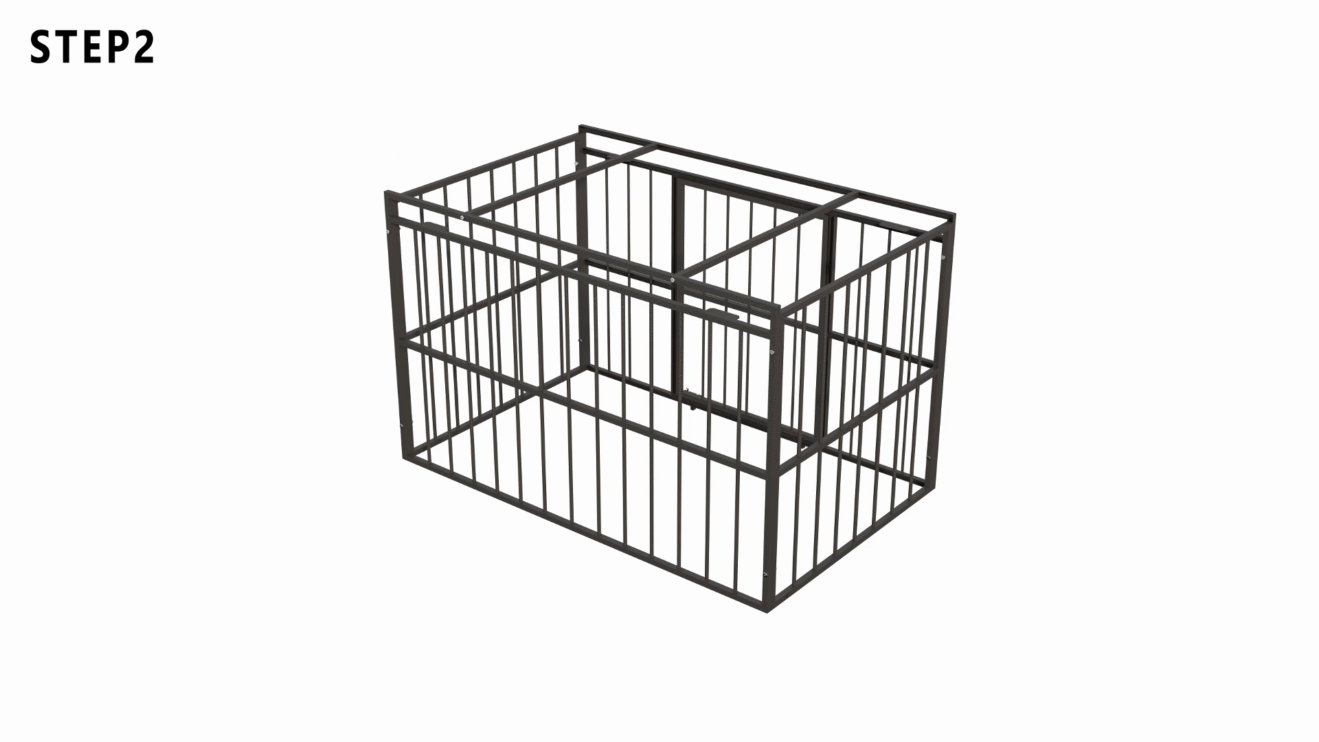 XBRIGH Indoor Heavy Duty Steel Escape Proof Double Door Dog Crate