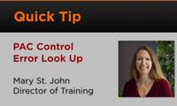 QT-PAC Control Error Look Up