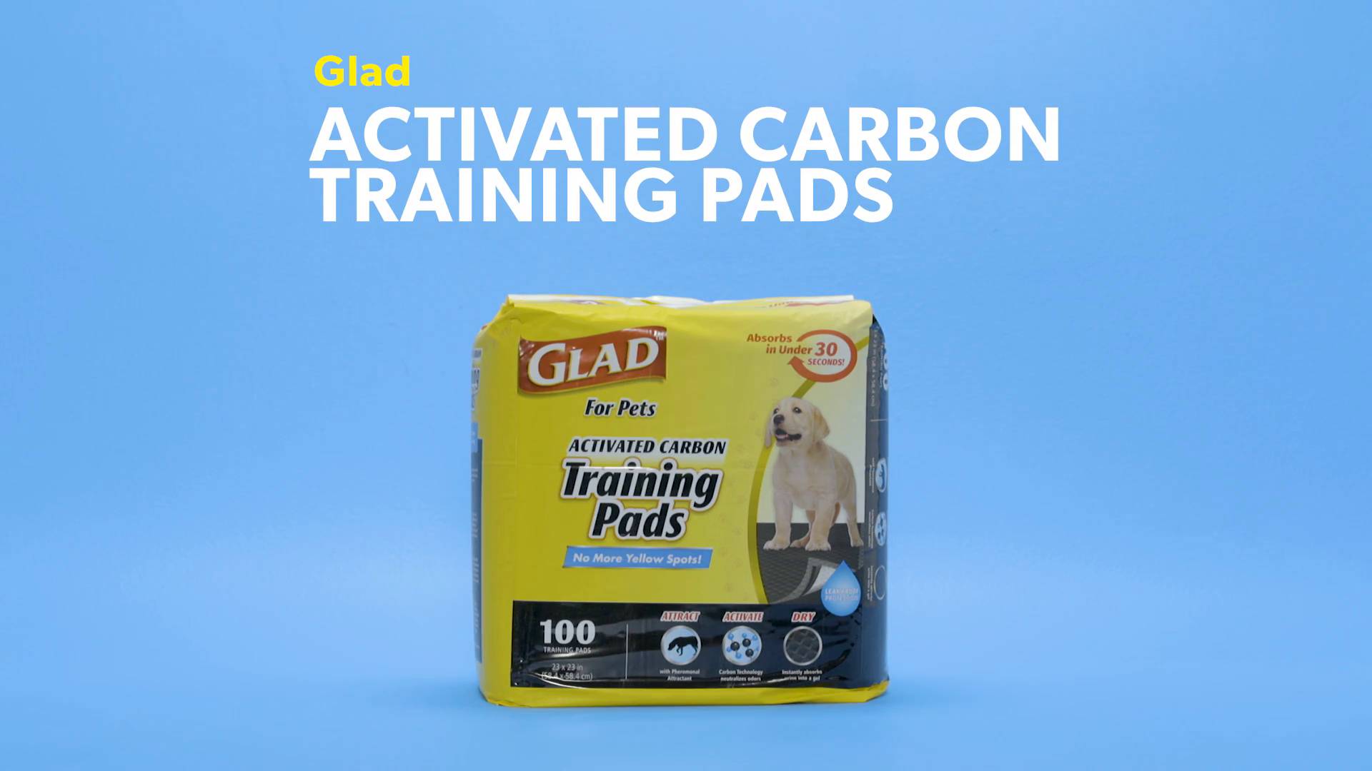 GLAD for Pets Activated Carbon Dog Training Pads 23 x 23