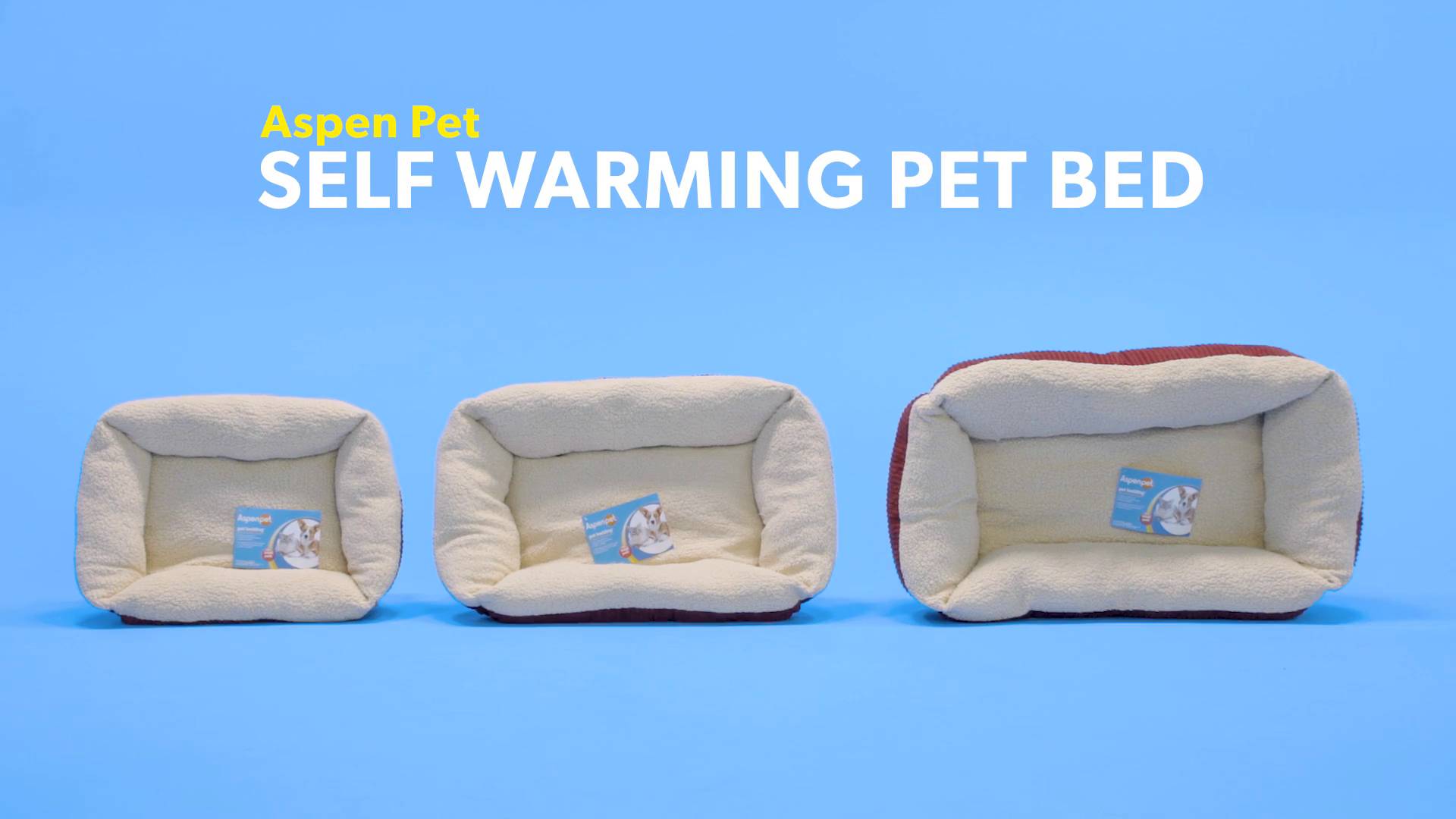 ASPEN PET Self Warming Bolster Cat Dog Bed Warm Spice Cream 19 in Chewy