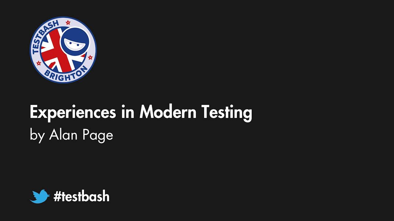 Experiences In Modern Testing - Alan Page image