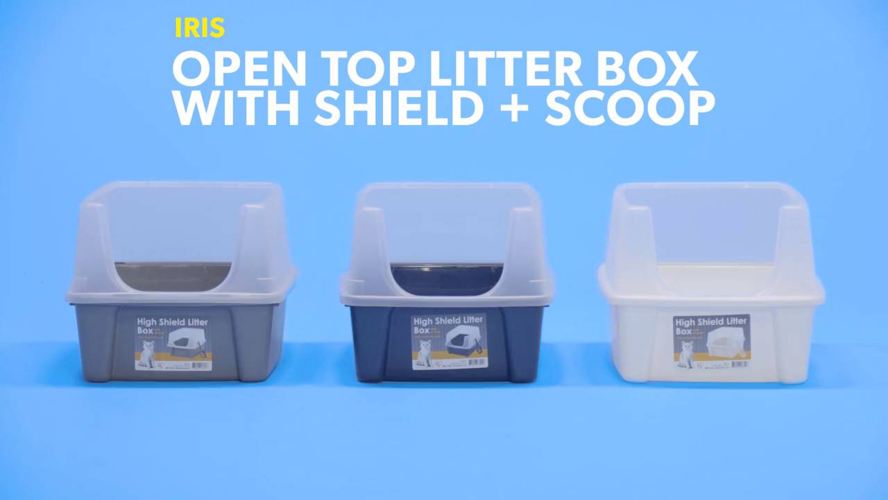 Iris open top clearance litter box with shield