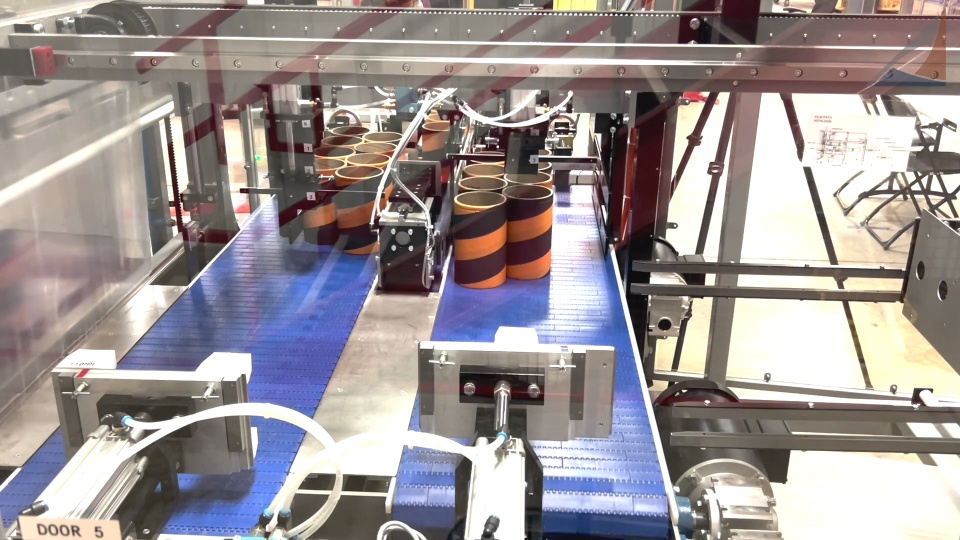 SV373 Side Feed Automatic and Shrink Tunnel - Wrapping Paperboard Tubes (45735)