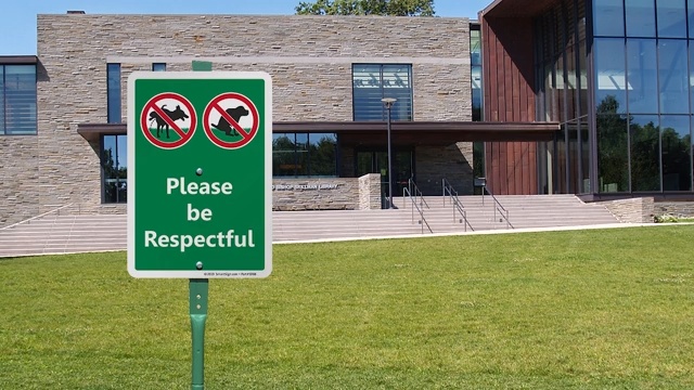Please Be Respectful Lawn Puppy Sign