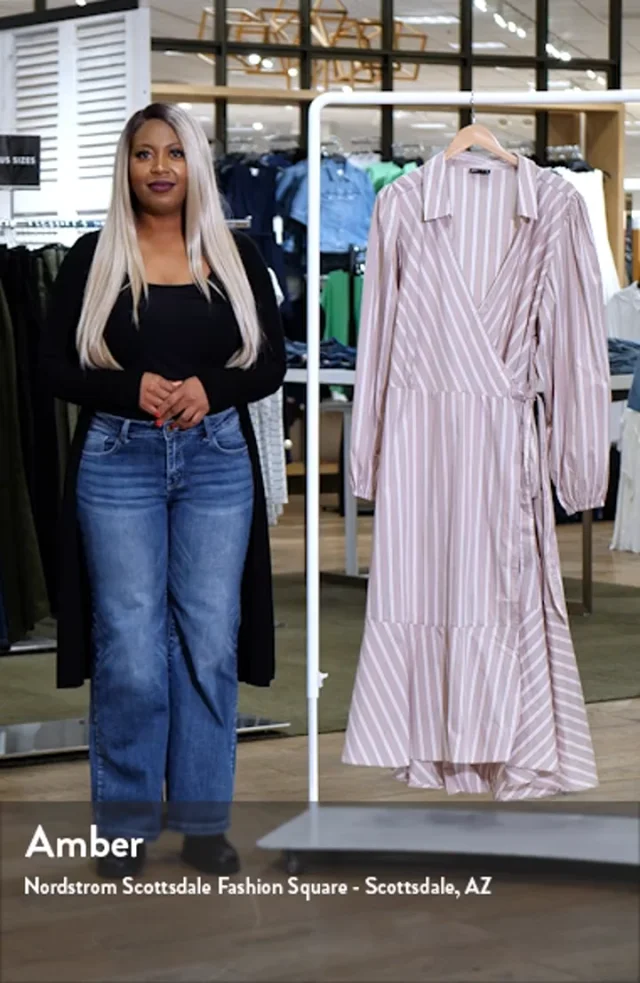 City Chic Selena Long Sleeve Cotton Blend Wrap Dress Nordstrom