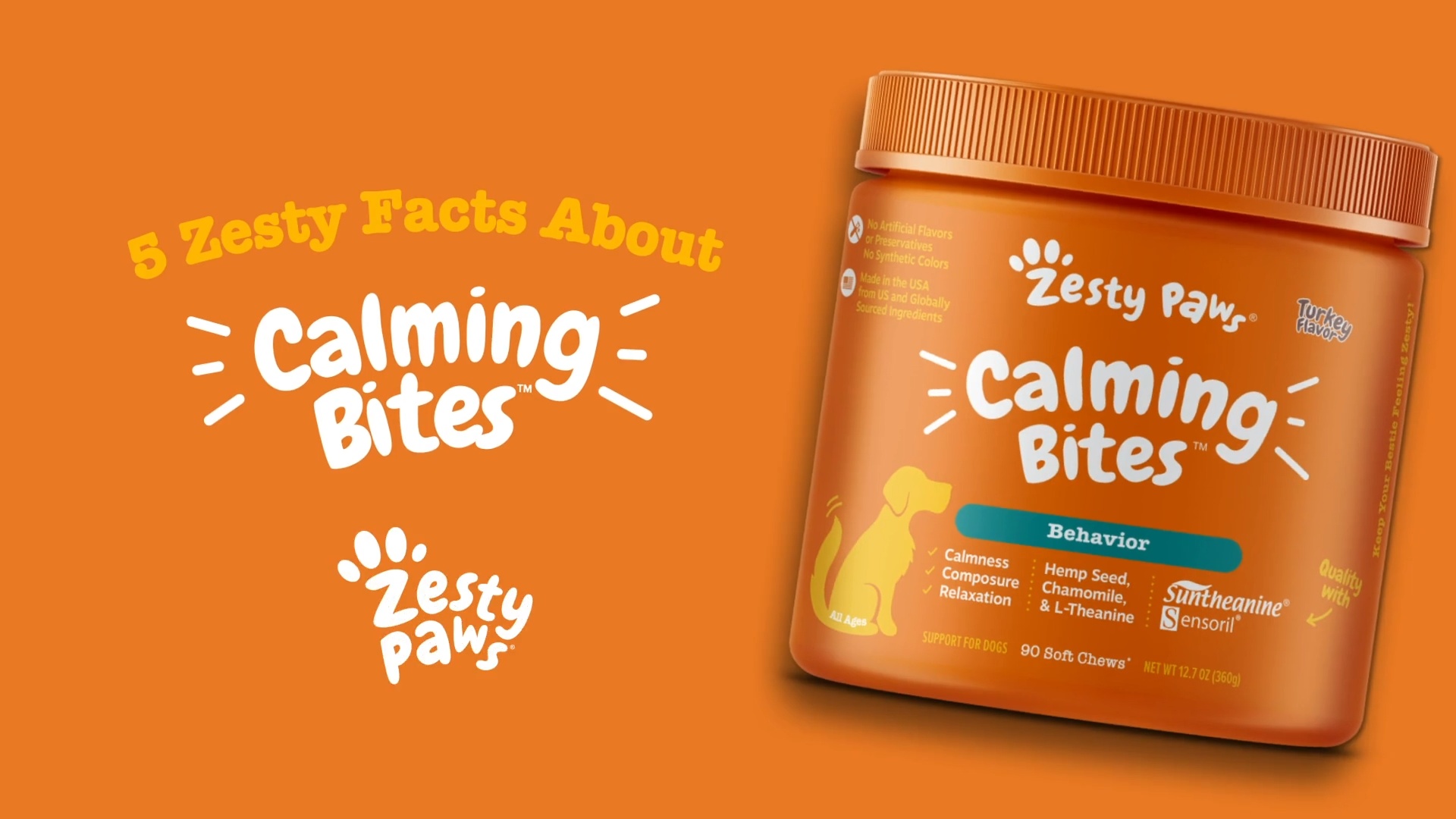 Zesty paws calming outlet bites dosage