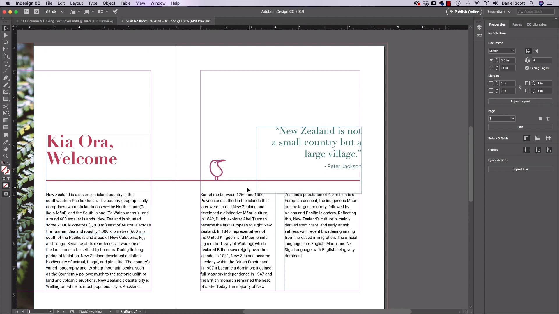 combining two text blocks in indesign