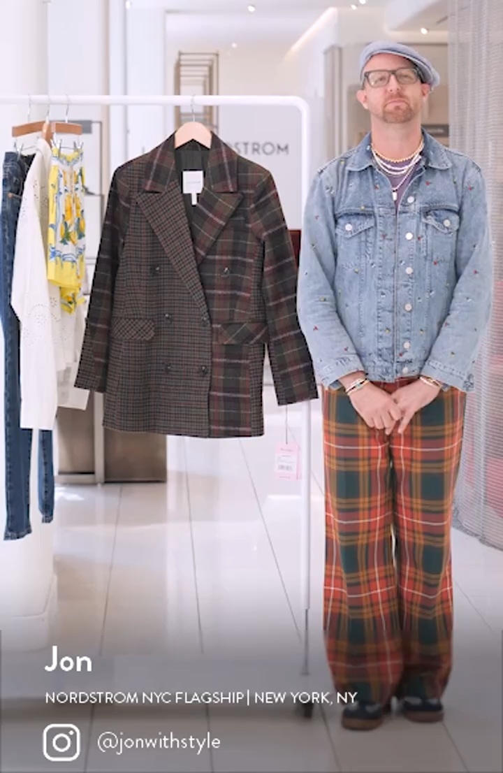 Houndstooth Check Tweed Blazer