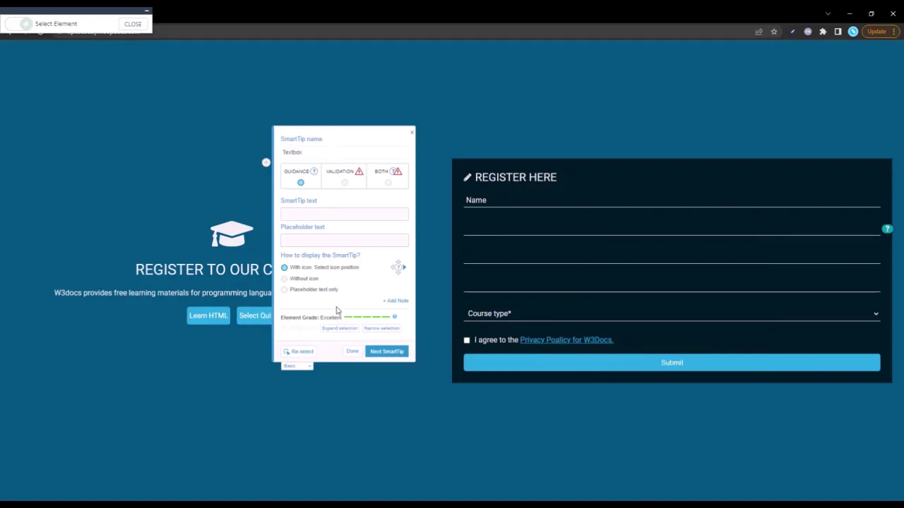 Placeholder Text in SmartTips