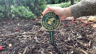 Please Keep Off Grass No Dog Poop Lawn Stake Sign