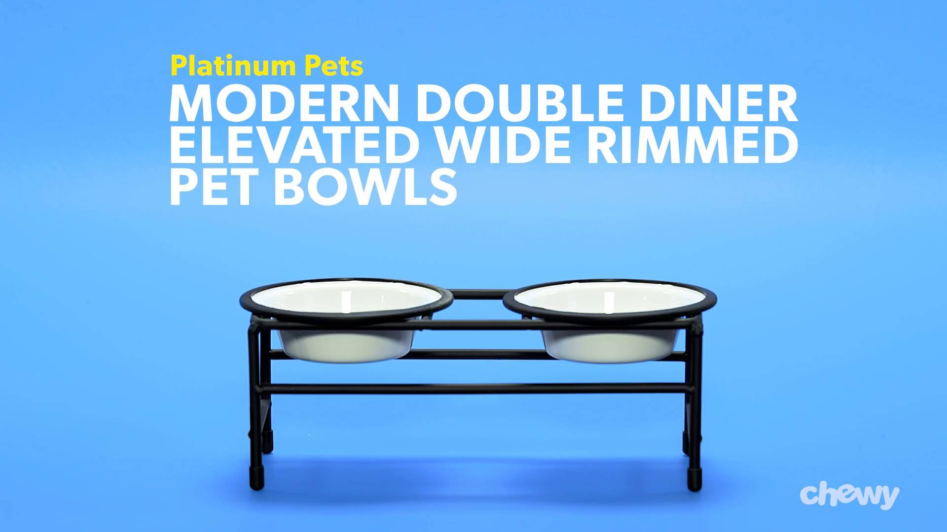 Platinum pets modern double diner discount elevated wide rimmed pet bowls