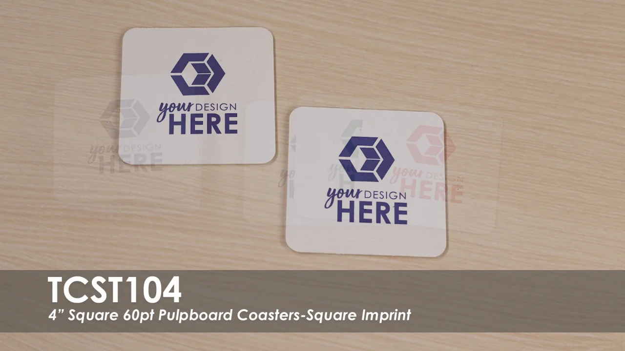 Custom Printed Coasters | 4 Square 60pt Pulpboard Coasters-Blank