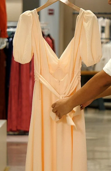 ASTR the Label Tie Back Puff Sleeve Midi Dress | Nordstrom