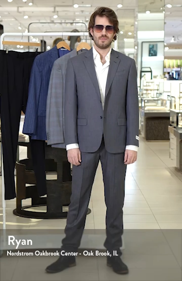 EMPORIO Armani グレー　ワイド　ウール Emporio Armani Grey Nailhed Virgin Wool Suit | Nordstrom