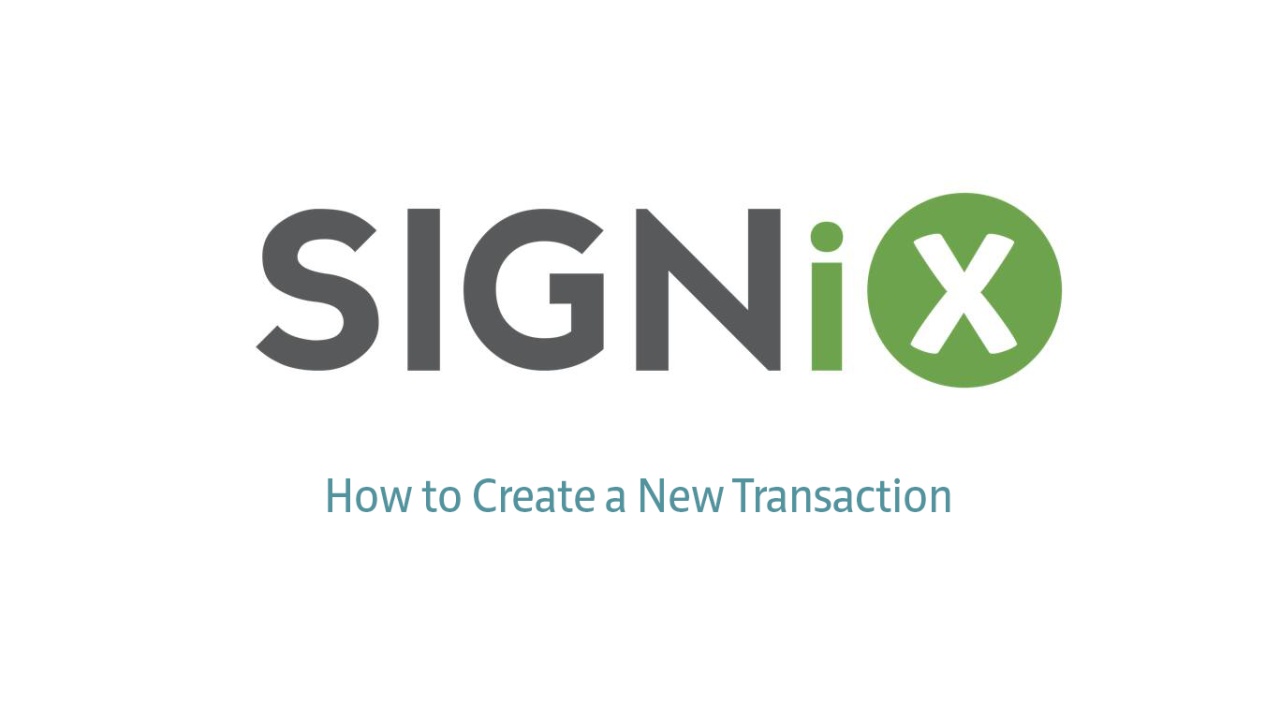 How to Create a New Transaction Video