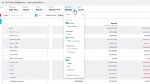 Change your view with the columns menu