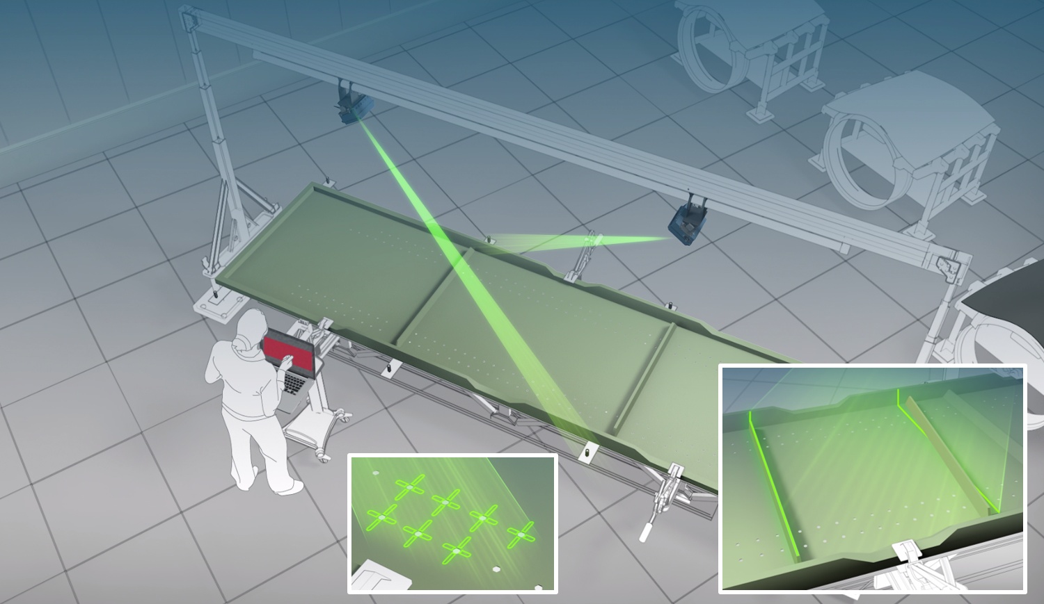 Visual verification with laser projection technology