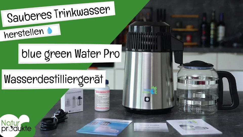 blue green® Water Pro Weiss - Destilliergerät mit Glaskanne