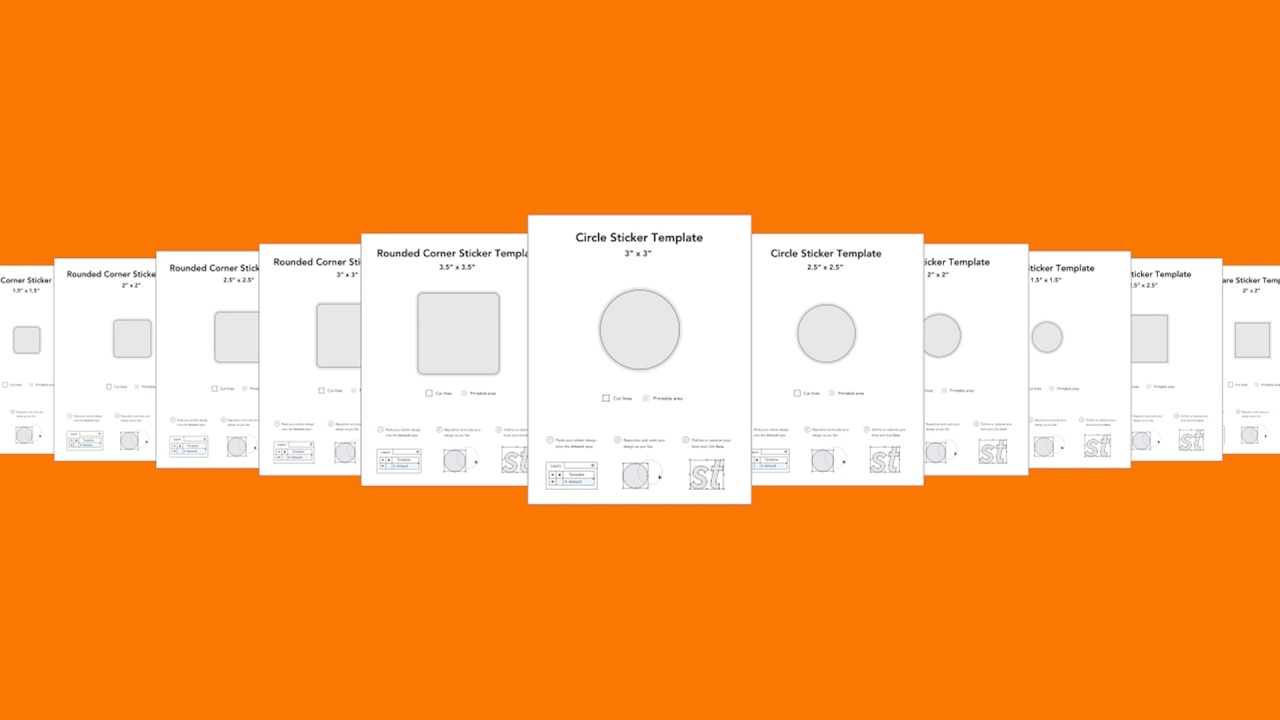 Die cut roll label templates Sticker Mule