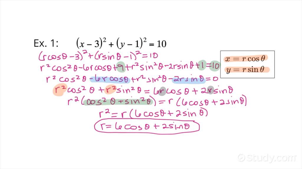 How to Convert an Equation Written in Rectangular Form to One Written ...