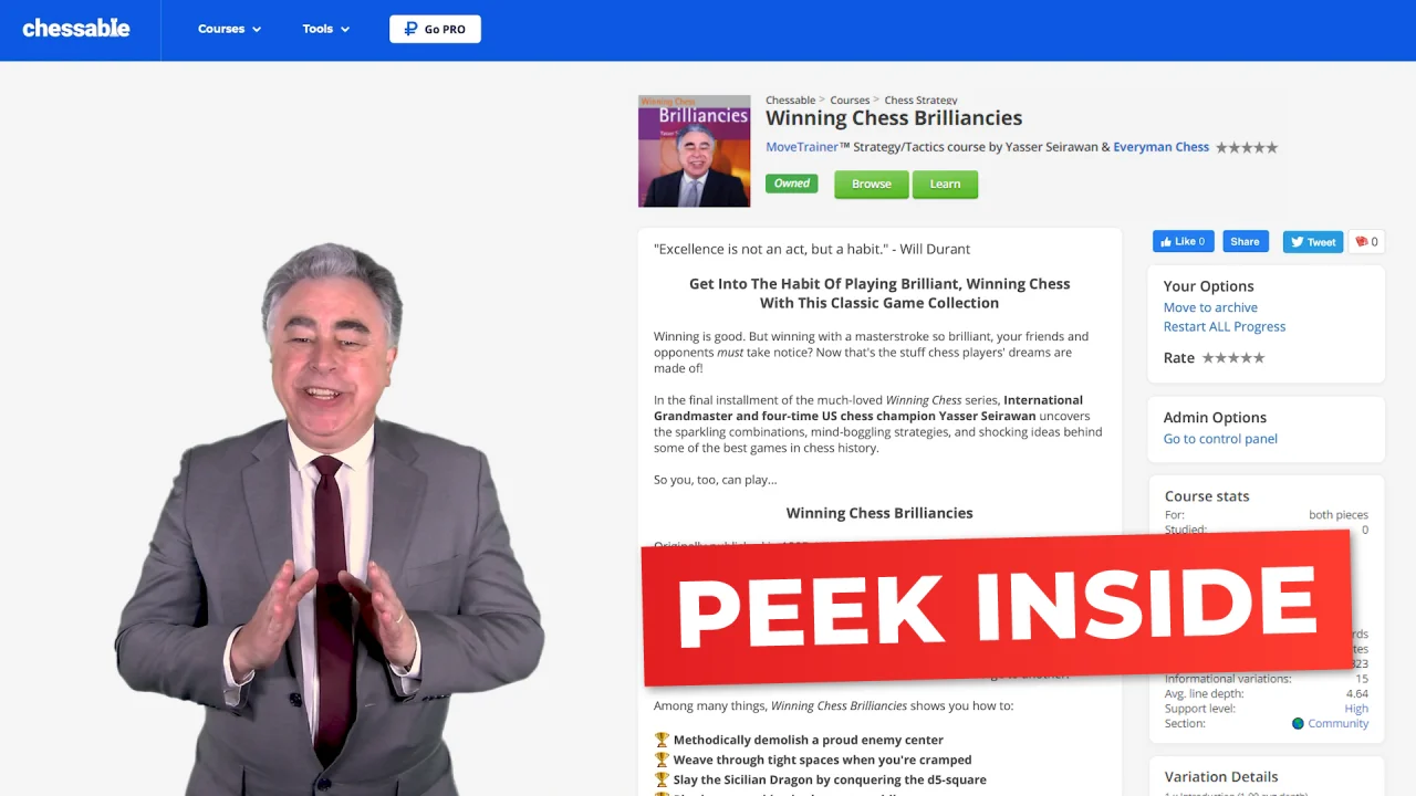 Chessable on X: #YeahBaby Winning Chess Openings is the latest  @EverymanChess classic to be converted onto Chessable! In over 17 hours of  video with the 4-time US Champion Yasser Seirawan you'll learn