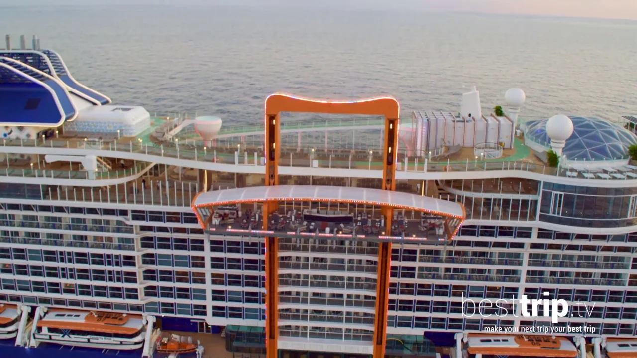 This swanky new cruise ship features a 'magic carpet' floating