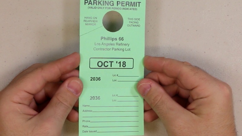 Monthly Parking Permit Hang Tags
