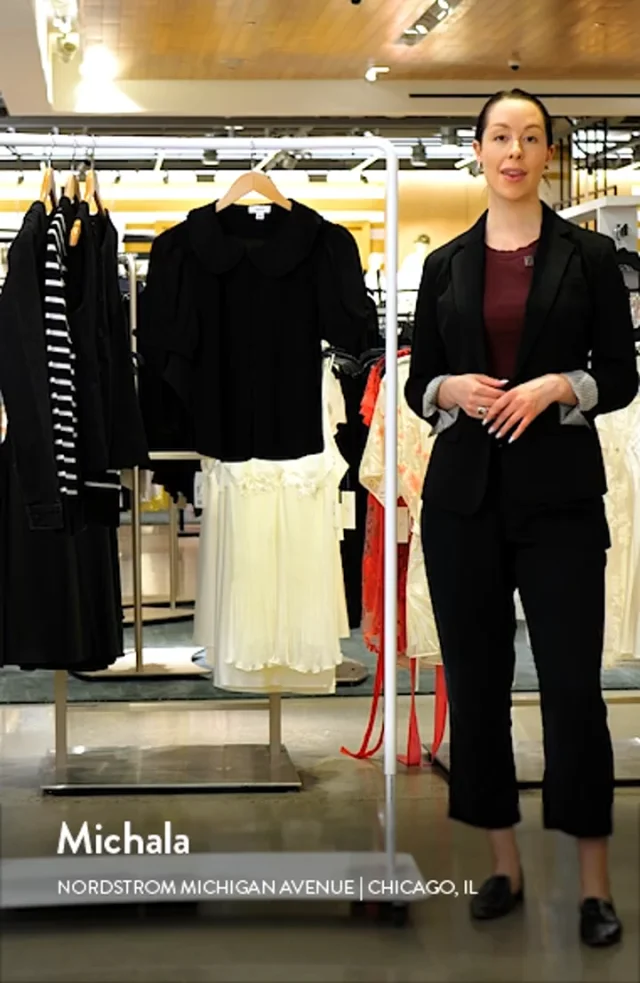 CeCe Mixed Media Collar Button-Up Top Nordstrom