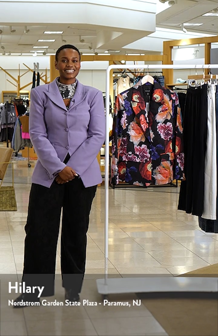 Isaac Mizrahi New York Floral Satin Tuxedo Jacket | Nordstrom