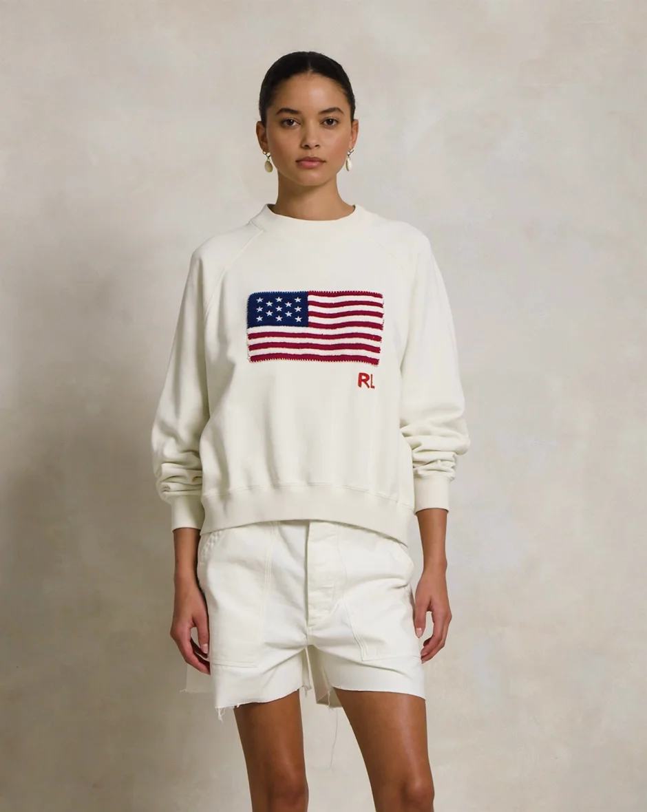 売れ筋商品|||ラルフローレン パーカー・スウェットシャツ アウター レディース Women's Logo Flag French Terry Crewneck Nevis Logo Flag French Terry Sweatshirt | Nuuly
