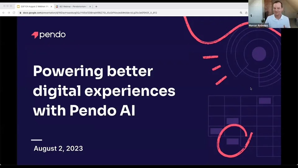 Powering better digital experiences with Pendo AI [Replaced on August 8,  2023]
