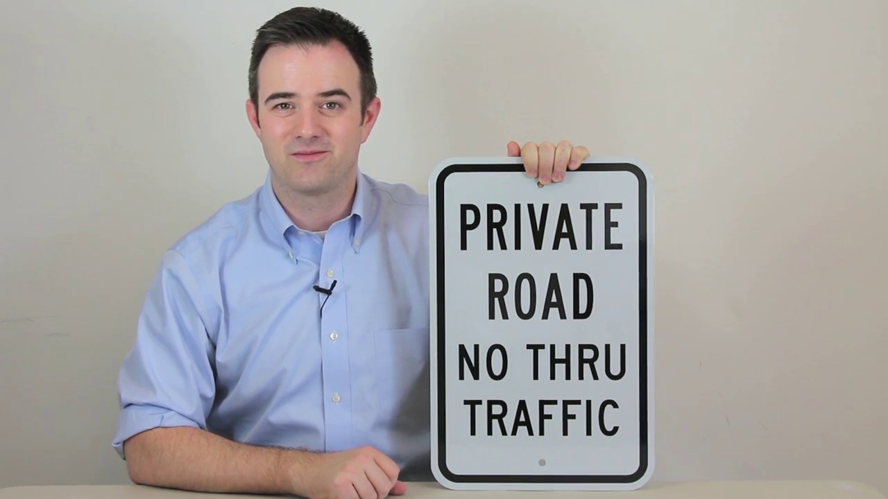 Private Road No Thru Traffic Sign