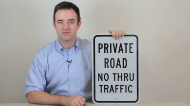 Private Road No Thru Traffic Aluminum Parking Sign