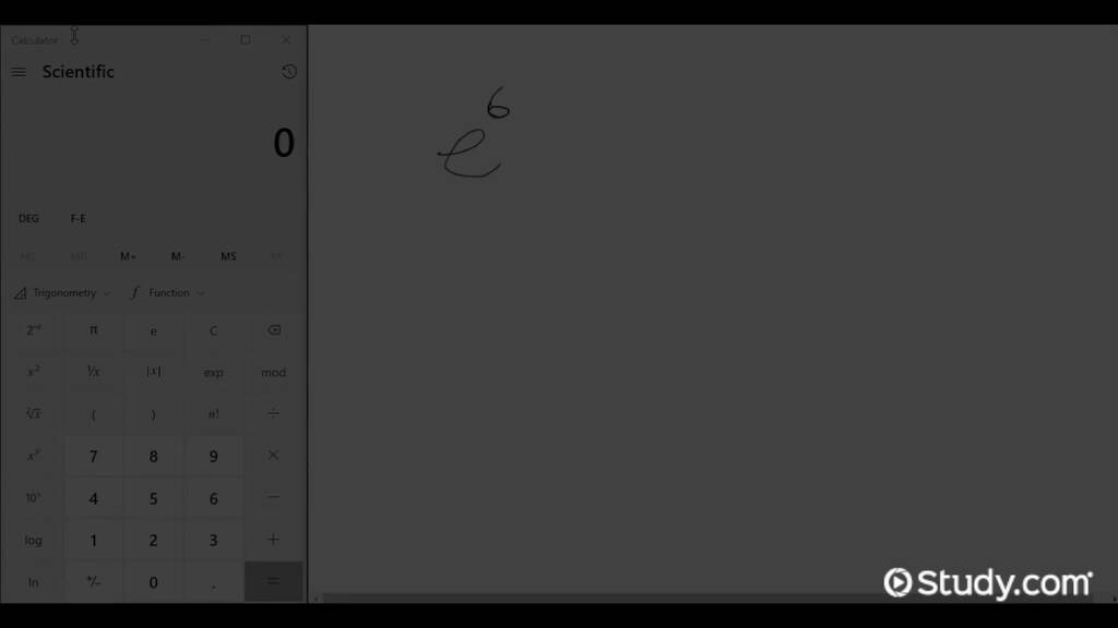 Using a Calculator to Evaluate Exponential Expressions Involving Base e