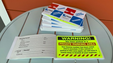 Warning Private Parking Area Sticker