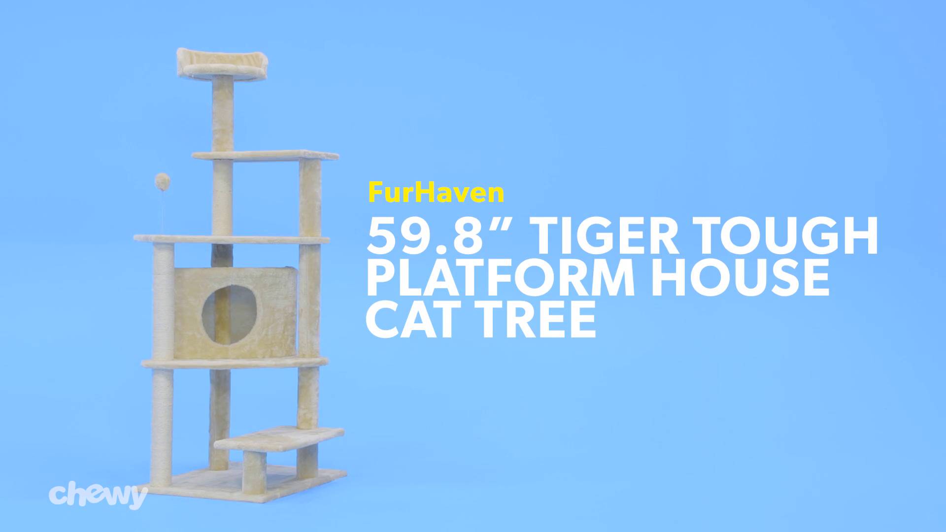TIGER TOUGH Platform House Playground 59.8-in Faux Fur Cat Tree