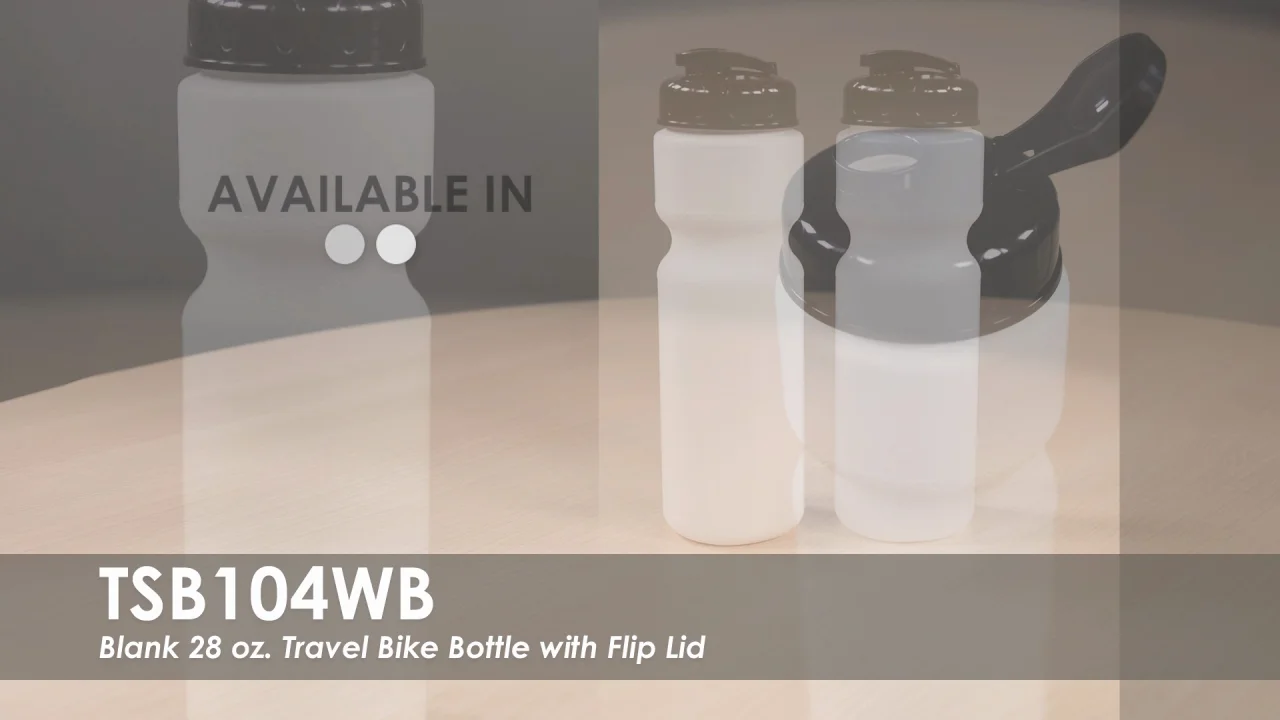 Custom Water Bottles - 28 oz. Translucent Travel Bike Bottle with Flip Top  Lid