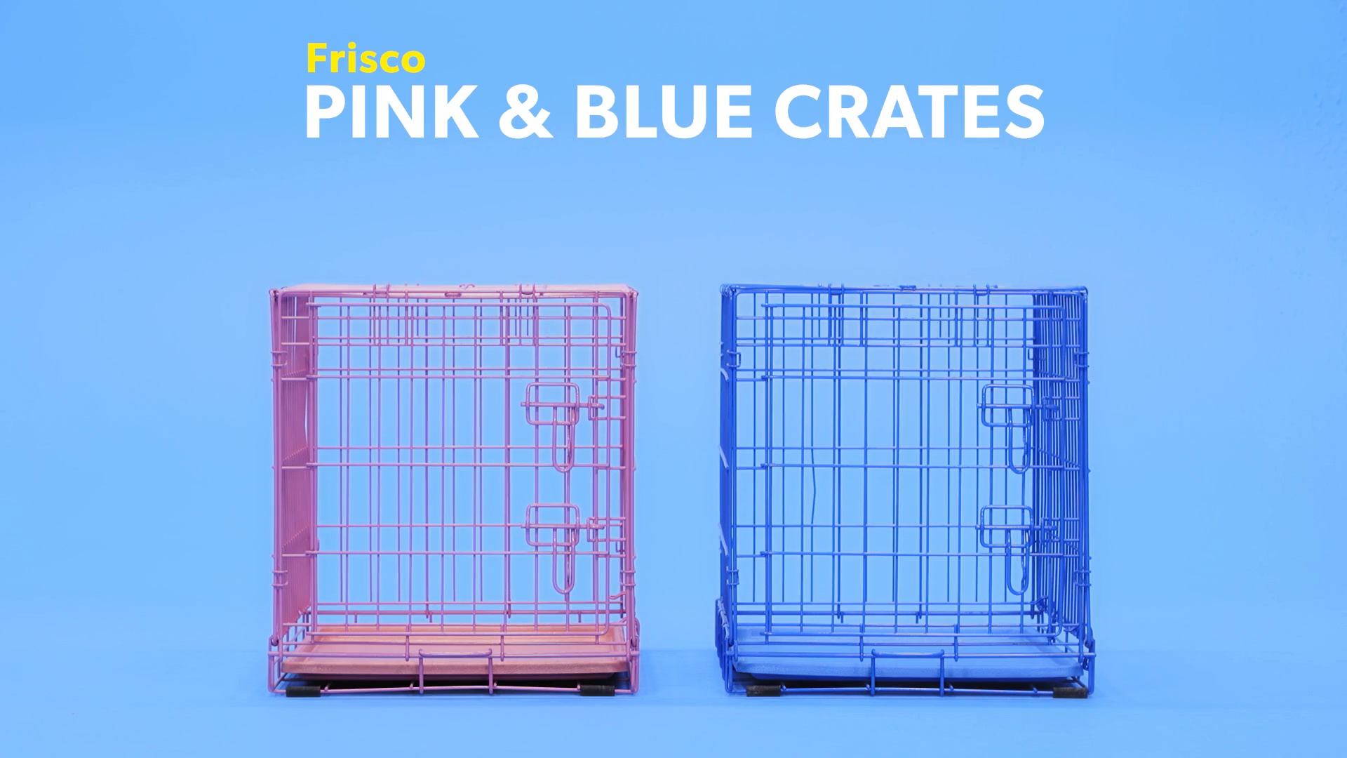 pink plastic dog crate