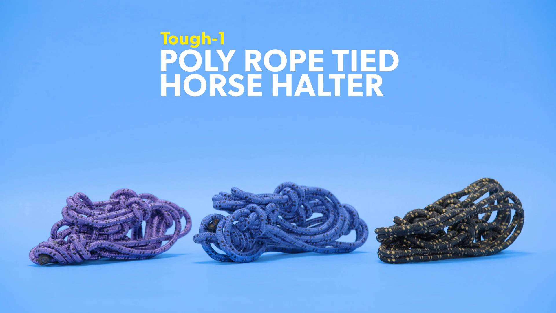 Tough 1 Horse Poly Rope Tied Halter Black for sale online 