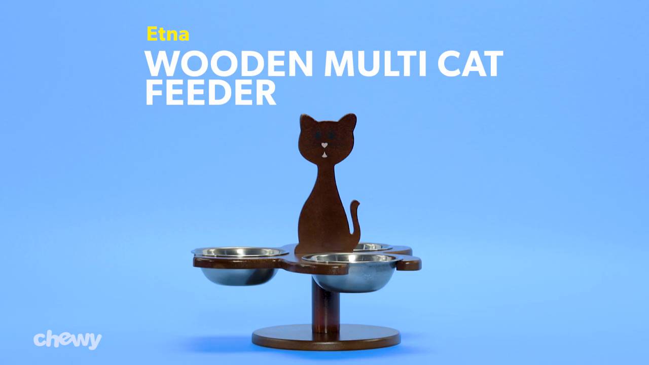 Etna wooden shop multi cat feeder