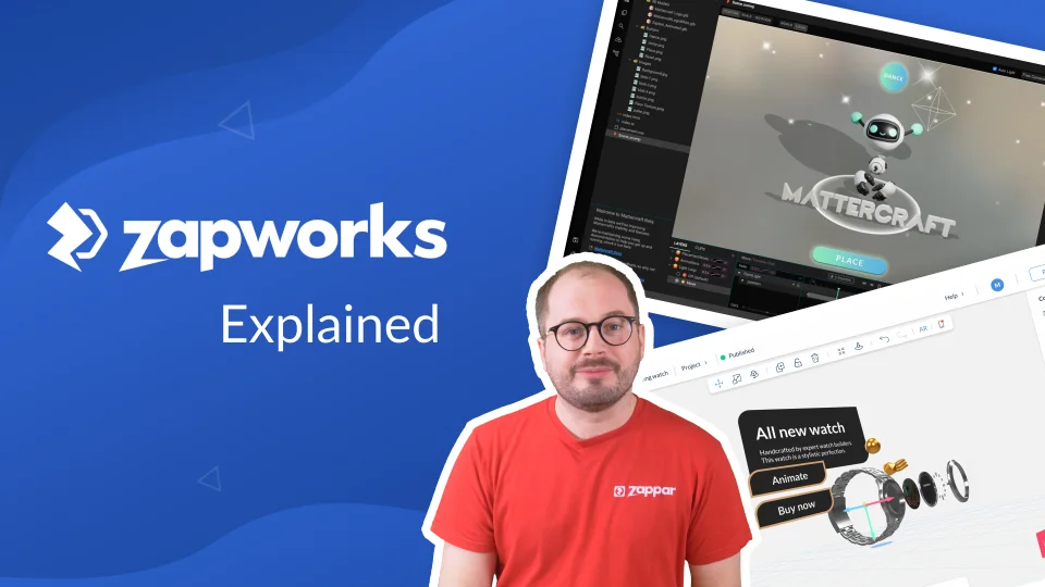 Which tools are included with Zapworks Unpacking Designer Mattercraft and Universal AR