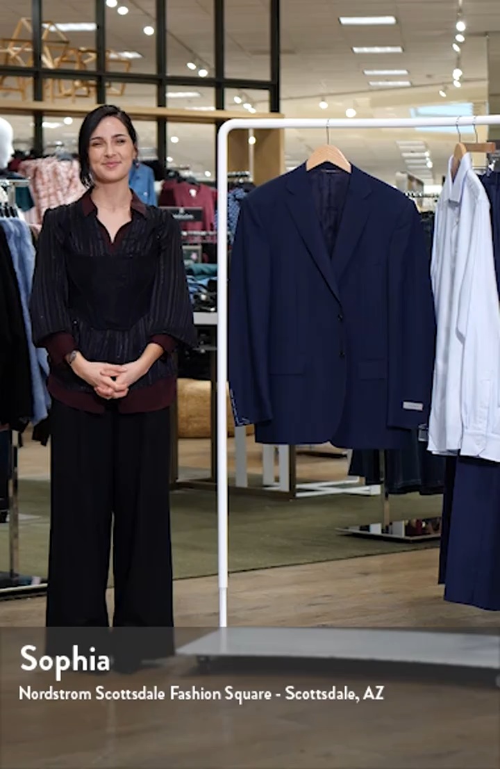 Canali Classic Fit Water Resistant Navy Wool Blazer | Nordstrom
