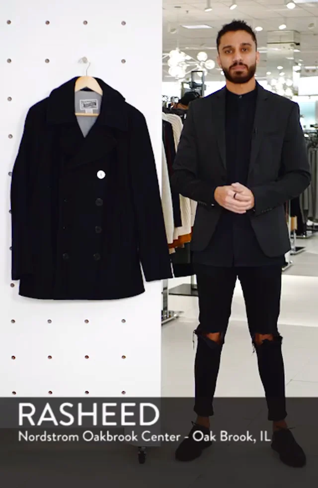 Schott NYC Slim Fit Wool Blend Peacoat | Nordstrom Schott NYC Slim Fit Wool Blend Peacoat | Nordstrom