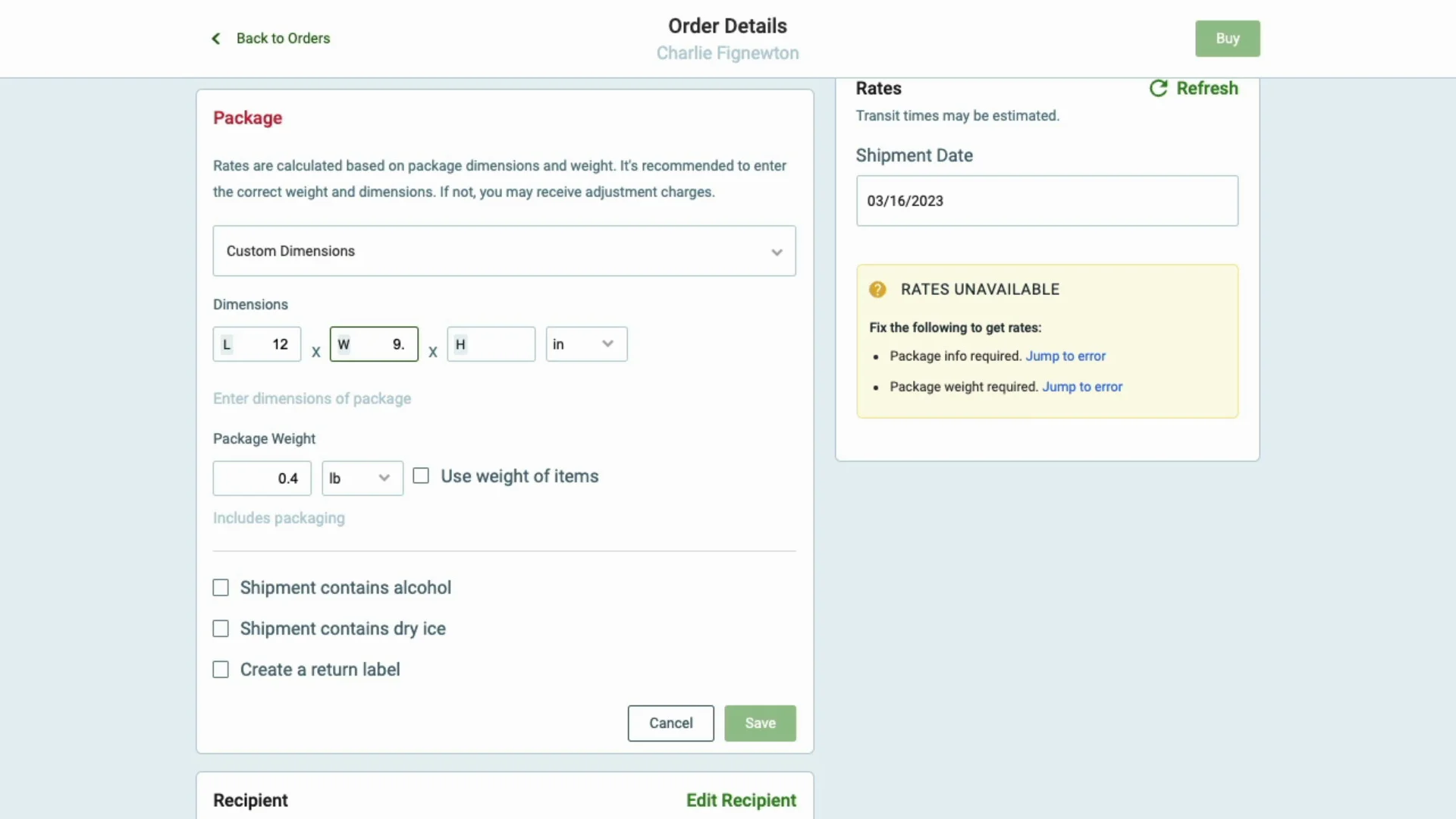 How to Create and Purchase a One-Off Label in Shippo – Shippo