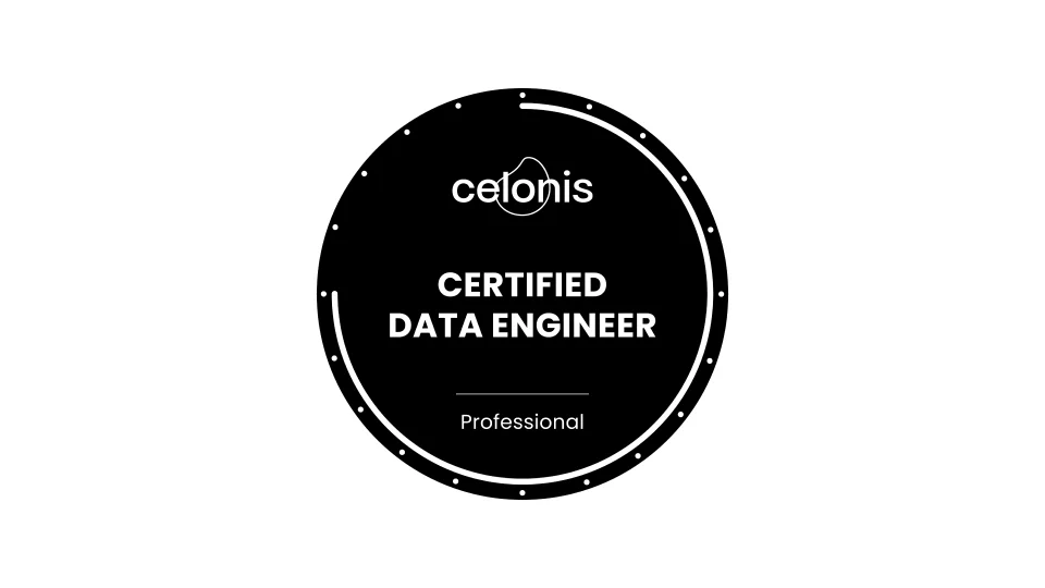 Celonis Data Engineer Certification in a UX design style